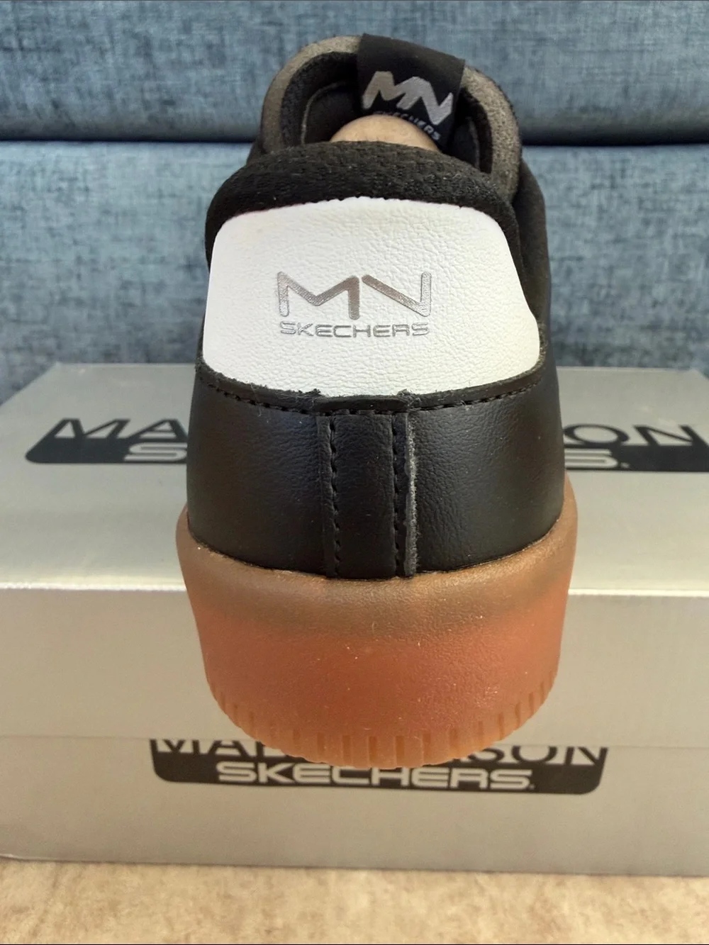 Skechers Women's Mark Nason Black Sneakers with Gum Brown Sole